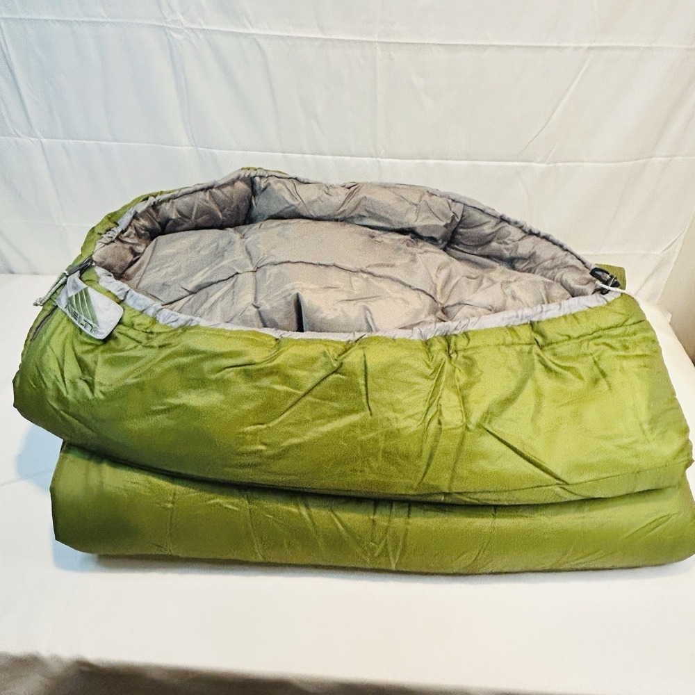 Kelty Sleeping Bag Corona Regular 20 Degree Right Zipper 34" x 80" Green Grey - Picture 16 of 16